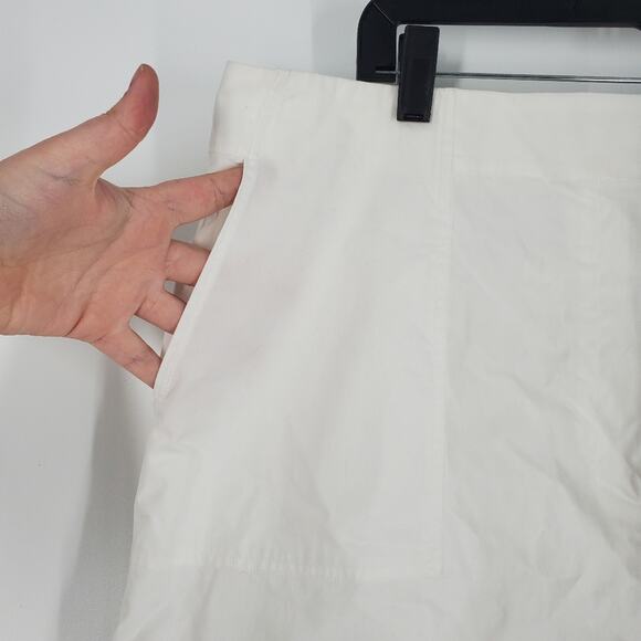 Theory White Cotton Chino Utility Skirt 18 - Picture 4 of 13